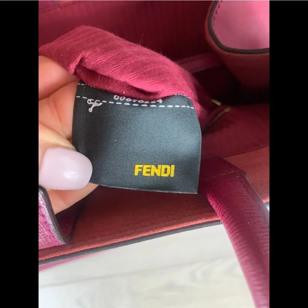 Fendi Medium 2Jours Fuchsia Pink Leather Satchel Tote - Picture 11 of 16